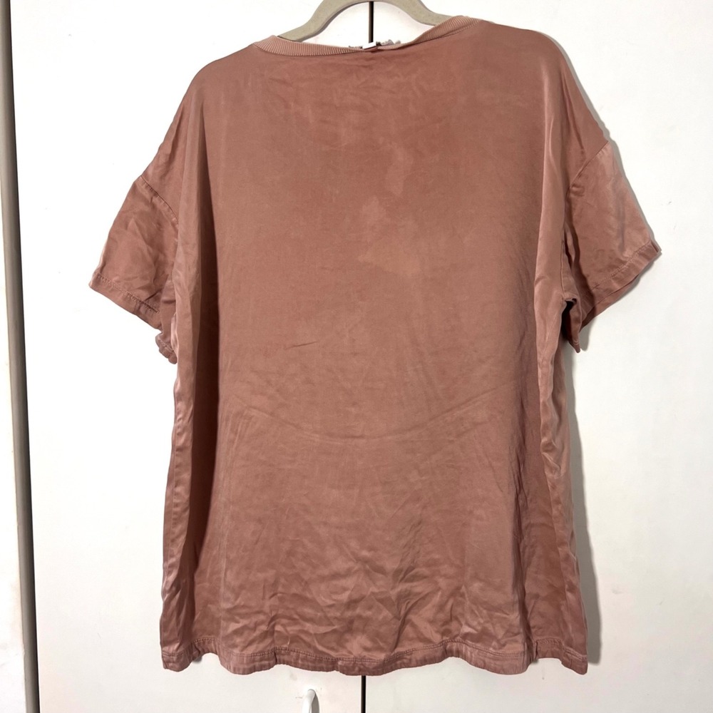 Lunya Washable Silk Pocket Tee Mauve Pink Oversized‎ Sleep Shirt Luxurious XS/S - Picture 2 of 8